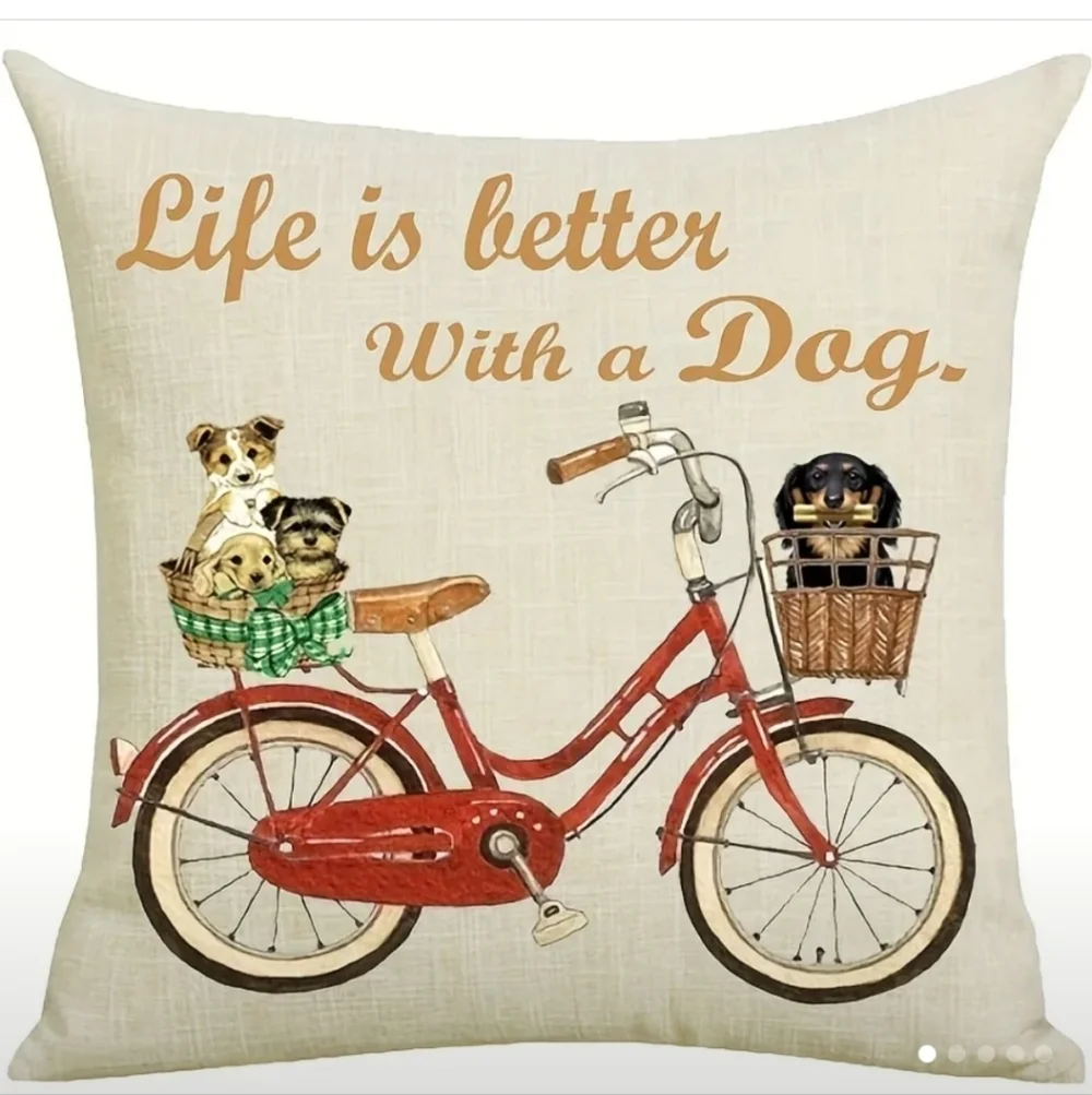 Home Decor Life is Better with a Dog Cover Pillow